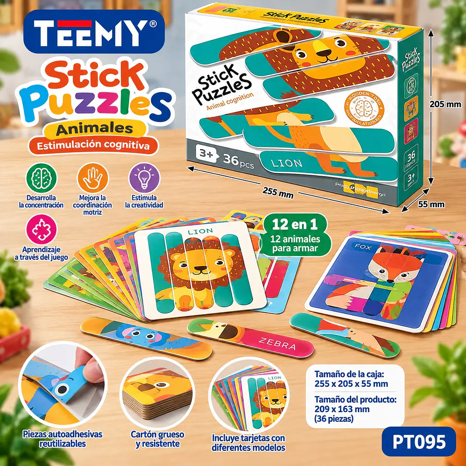 JUEGO PUZZLE DE ANIMALES, 3 DEL MISMO POR MAYOR (PT095) 1