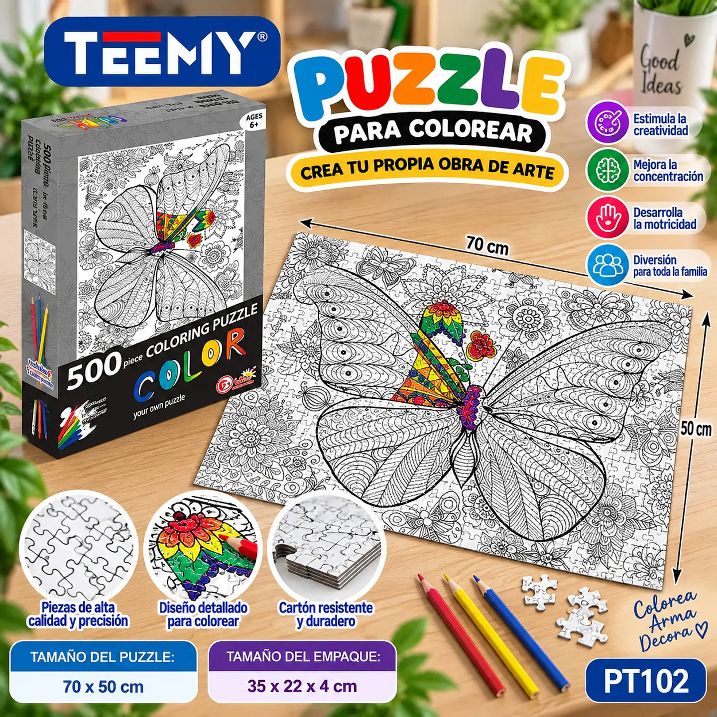 PUZZLE COLOLERAR 500 PIEZAS, 3 DEL MISMO POR MAYOR (PT102) 1
