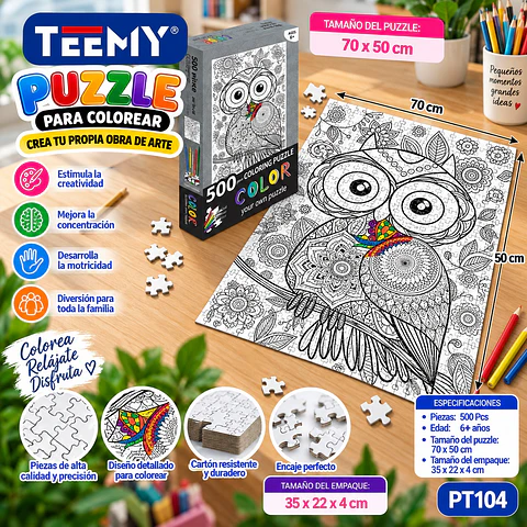 PUZZLE COLOLERAR 500 PIEZAS, 3 DEL MISMO POR MAYOR (PT104)