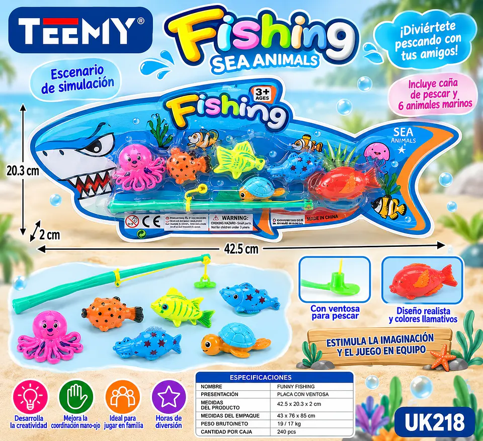 JUEGO DE PESCA PAQUETE 6 PIEZAS (UK218) 1