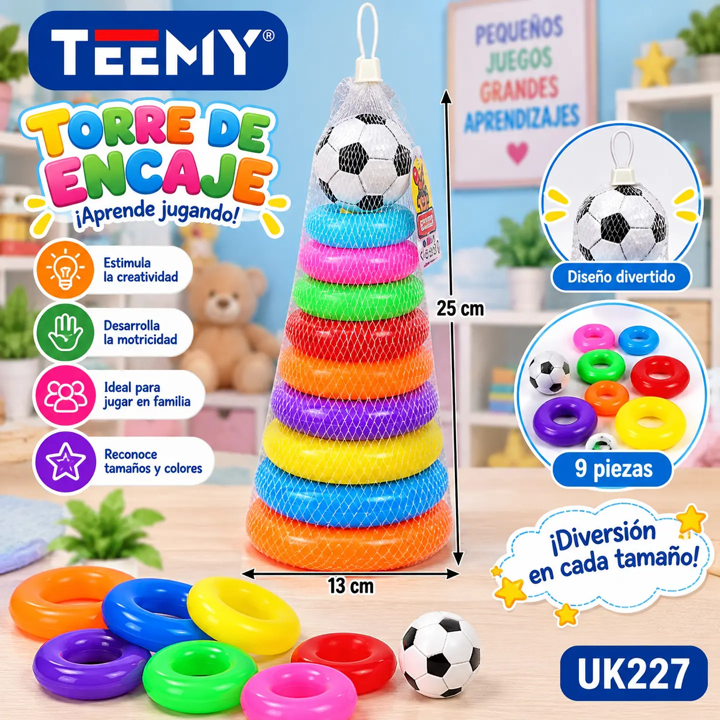 JUEGO TORRE ENCAJE, 3 DEL MISMO POR MAYOR (UK227) 1