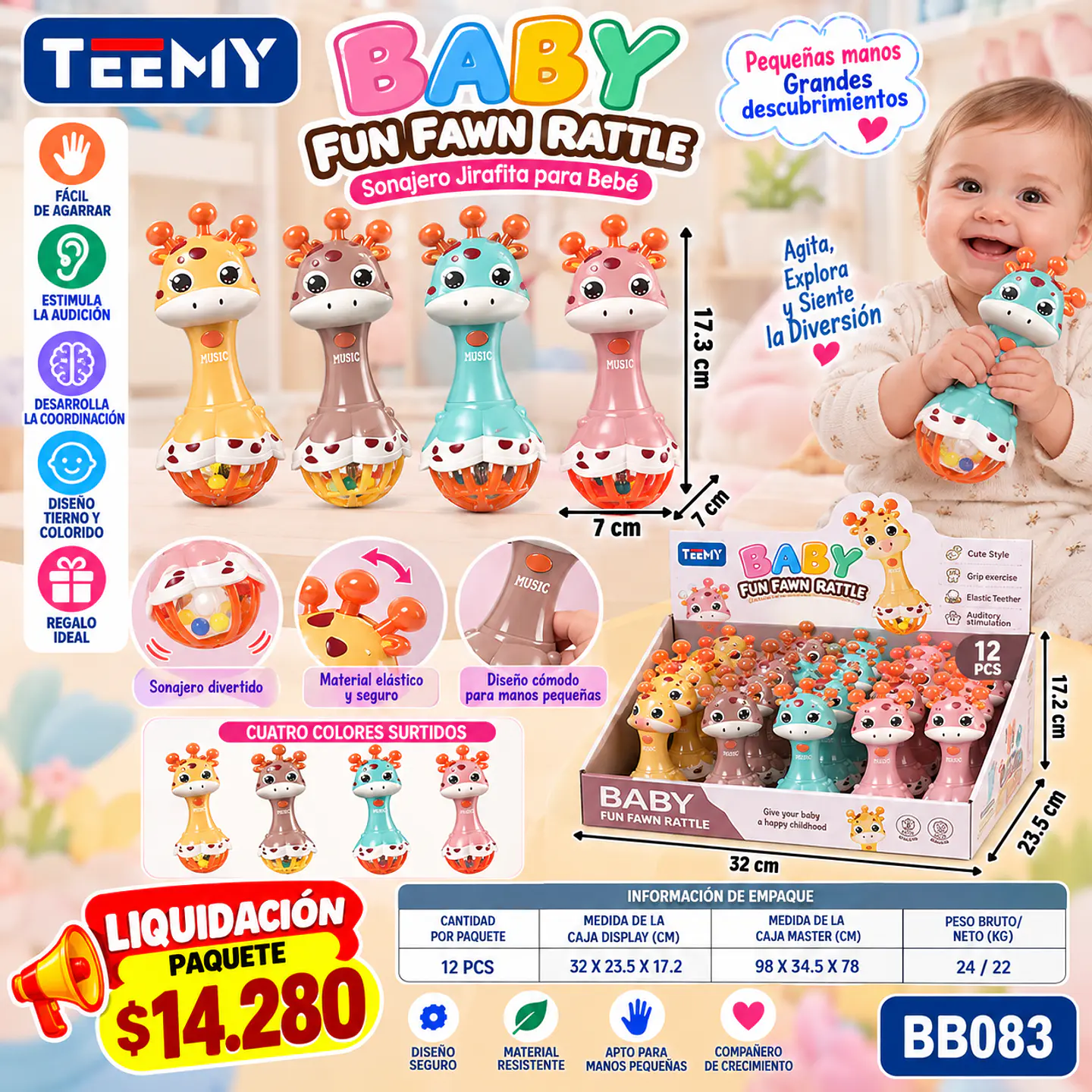 SONAJEROS PARA BEBE PAQUETE 12 PIEZAS (BB083) 1