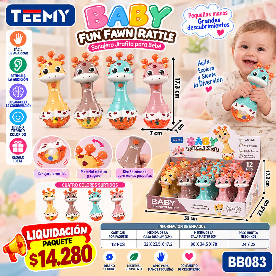 SONAJEROS PARA BEBE PAQUETE 12 PIEZAS (BB083) 1
