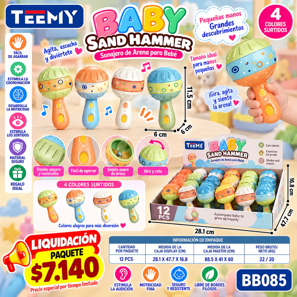 SONAJEROS PARA BEBE PAQUETE 12 PIEZAS (BB085) 1