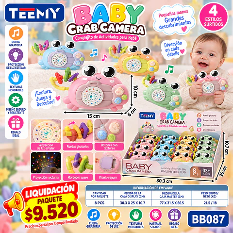 SONAJERO PARA BEBE PAQUETE 8 PIEZAS  (BB087)