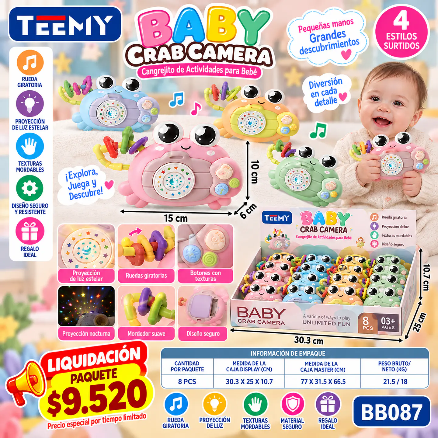 SONAJERO PARA BEBE PAQUETE 8 PIEZAS  (BB087) 1