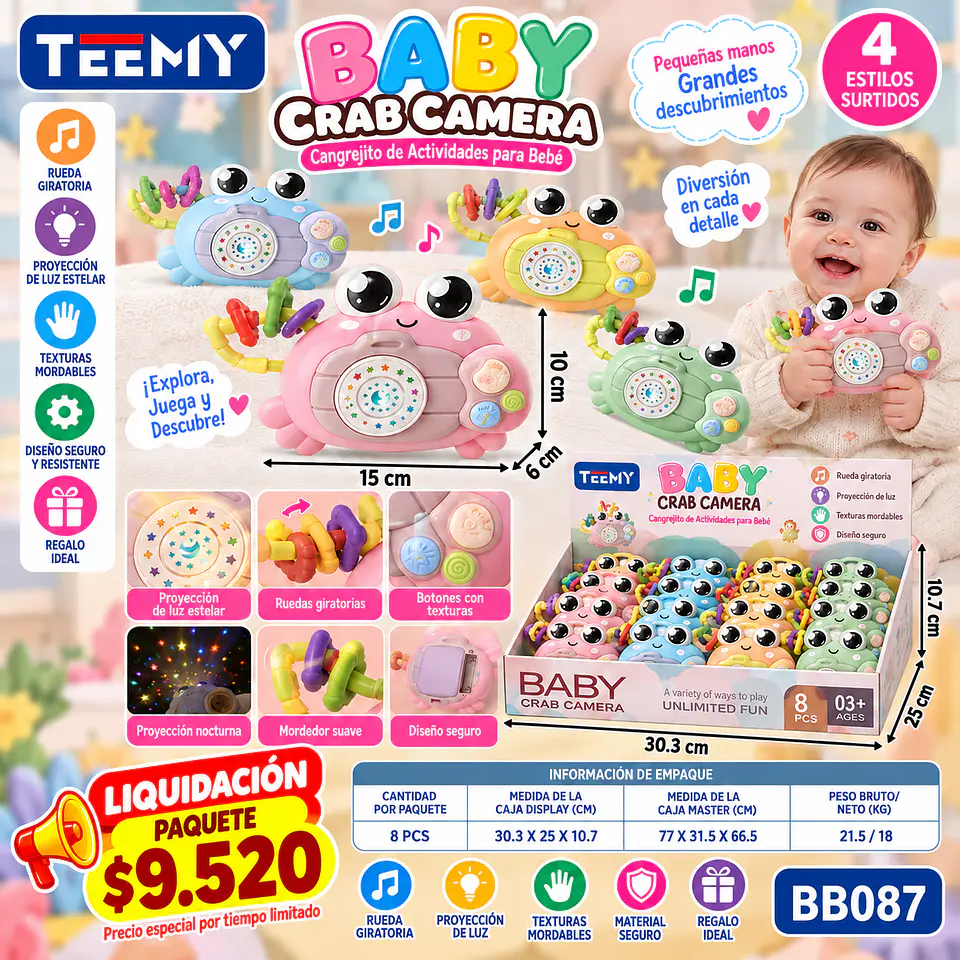 SONAJERO PARA BEBE PAQUETE 8 PIEZAS  (BB087) 1