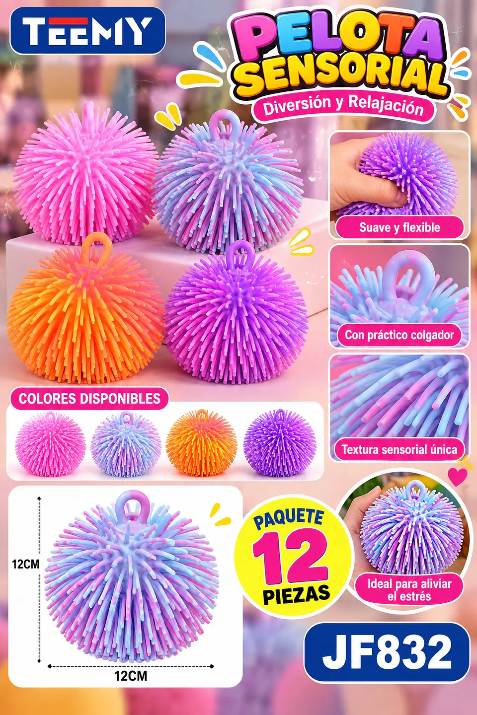 PELOTA DIDACTICA PAQUETE 12 PIEZAS (JF832) 1