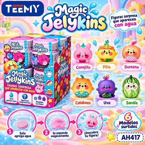 PELUCHE MAGICO EN AGUA JELLYSKINS, 3 DEL MISMO POR MAYOR  (AH417)
