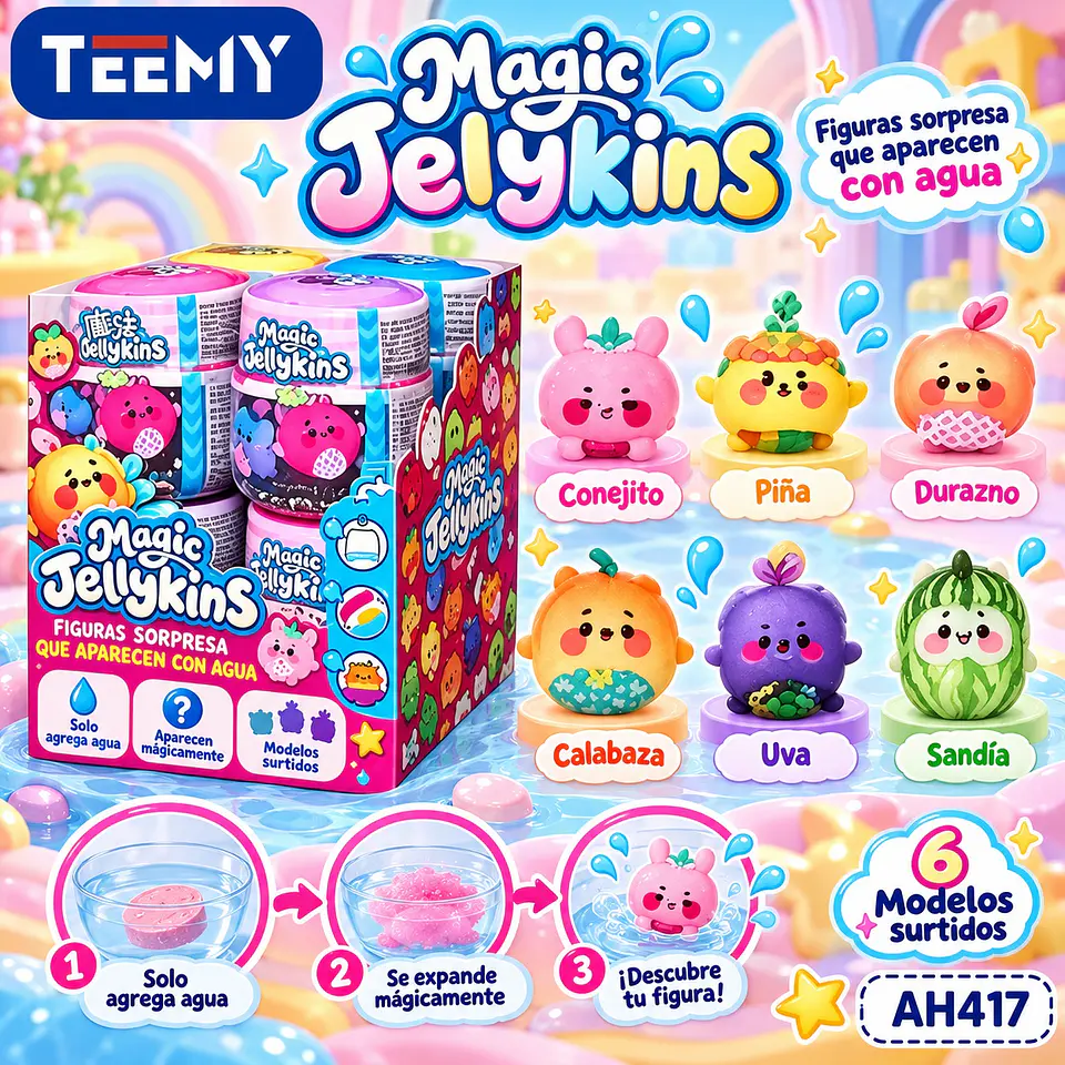 PELUCHE MAGICO EN AGUA JELLYSKINS, 3 DEL MISMO POR MAYOR  (AH417) 1