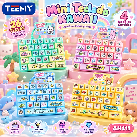 LLAVERO TECLADO SENSORIAL, 3 DEL MISMO POR MAYOR AH411)