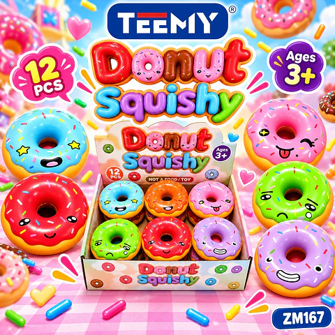 SQUISHY DONUTS PAQUETE 12 PIEZAS (ZM167)