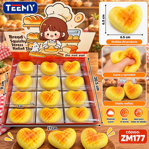 SQUISHY COMIDA PAQUETE 12 PIEZAS (ZM177)