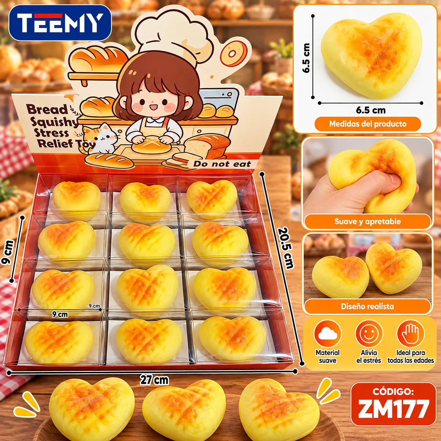 SQUISHY COMIDA PAQUETE 12 PIEZAS (ZM177) 1
