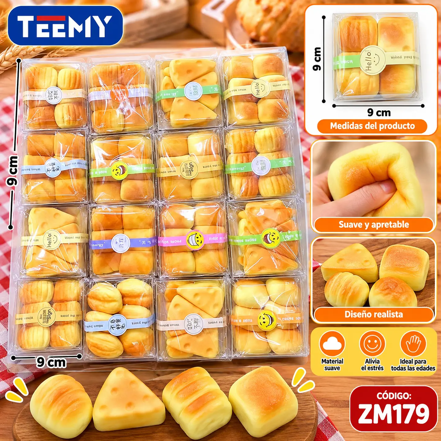 SQUISHY COMIDA, 3 DEL MISMO POR MAYOR (ZM179) 1