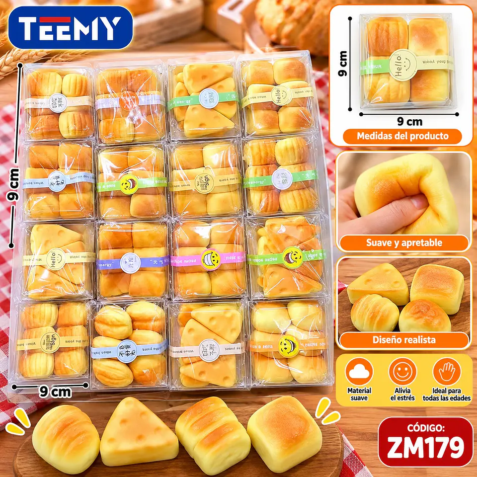 SQUISHY COMIDA, 3 DEL MISMO POR MAYOR (ZM179) 1