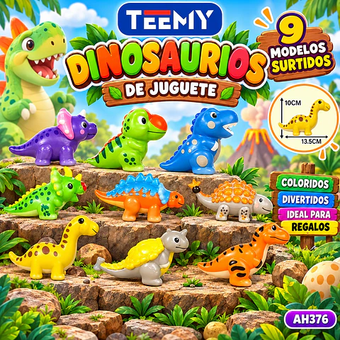 SQUISHY DINOSAURIO PAQUETE 12 PIEZAS (AH376)