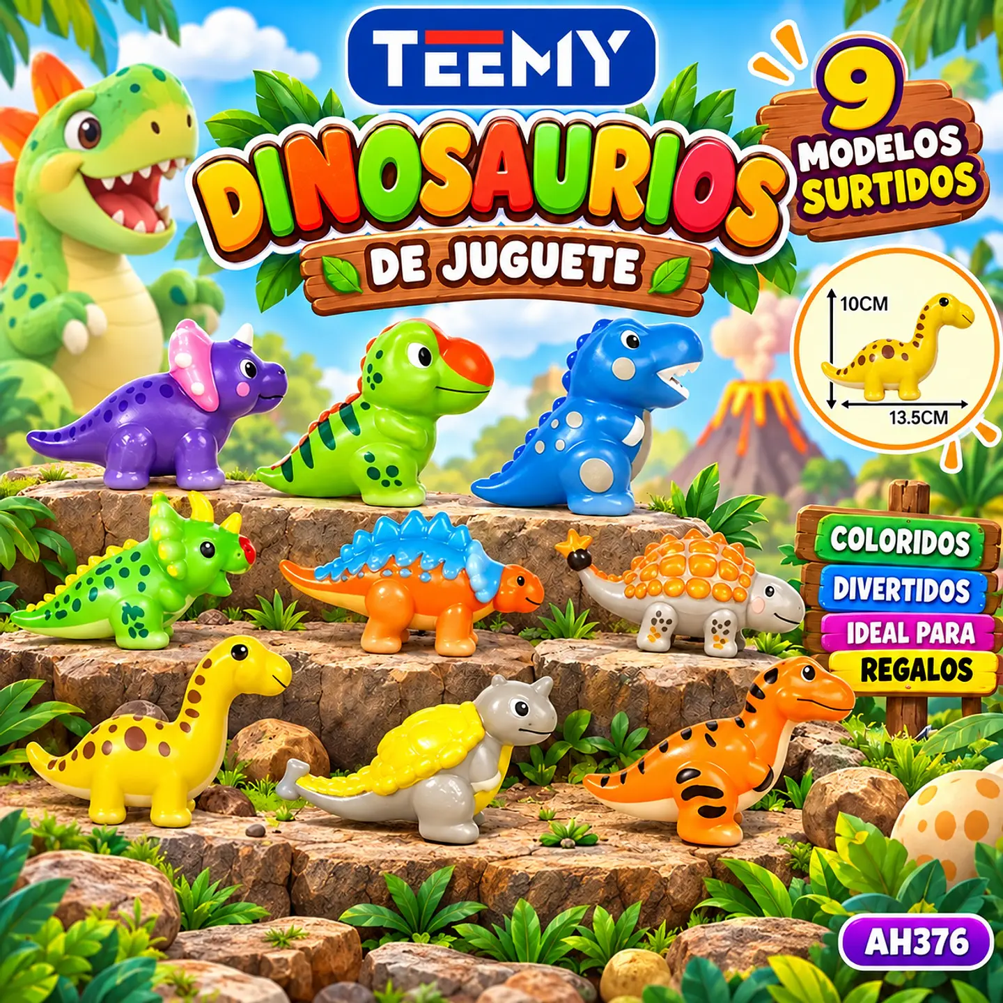 SQUISHY DINOSAURIO PAQUETE 12 PIEZAS (AH376) 1
