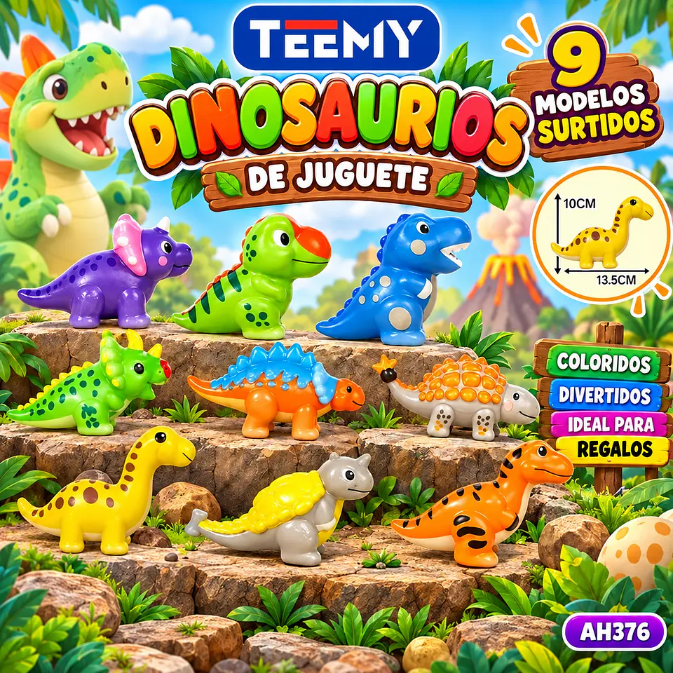 SQUISHY DINOSAURIO PAQUETE 12 PIEZAS (AH376) 1