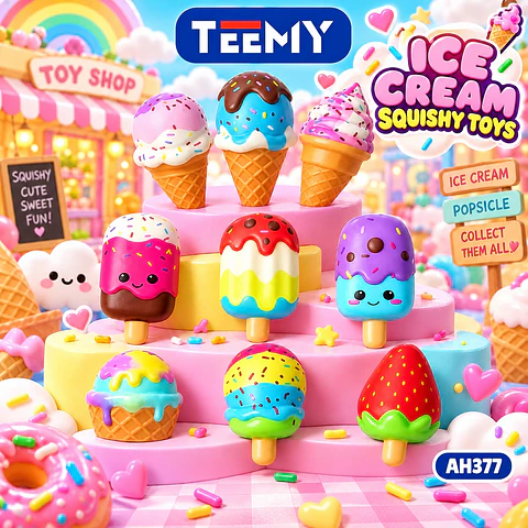 SQUISHY HELADO PAQUETE 12 PIEZAS (AH377)
