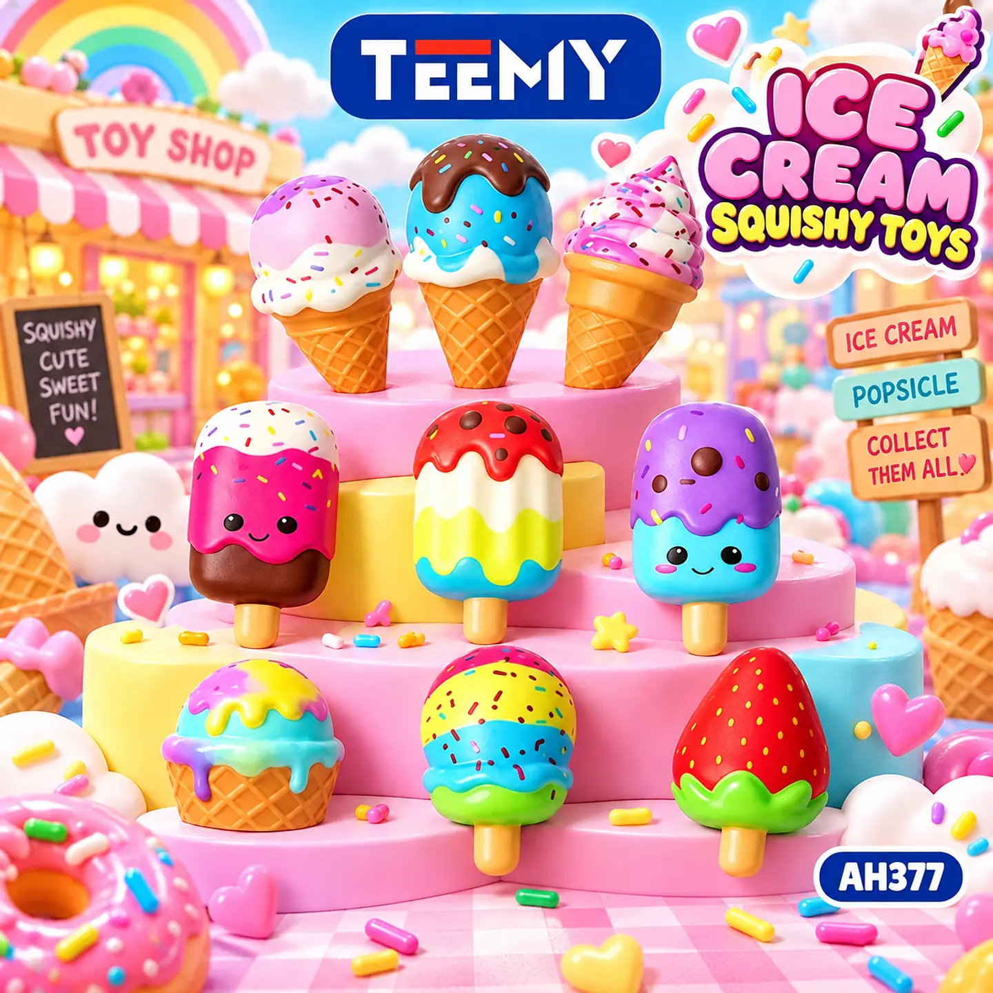 SQUISHY HELADO PAQUETE 12 PIEZAS (AH377) 1