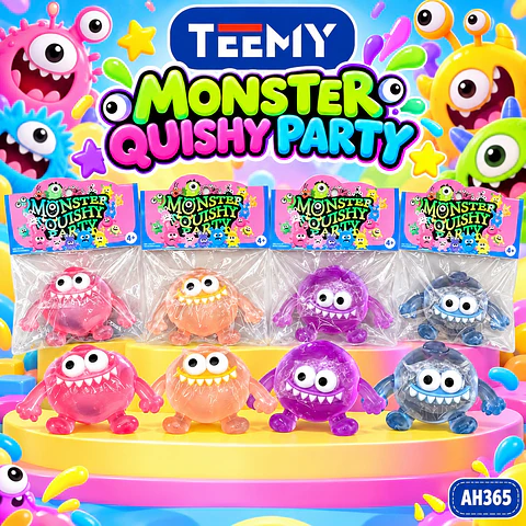 SQUISHY MONSTER GEL PAQUETE 12 PIEZAS (AH365)