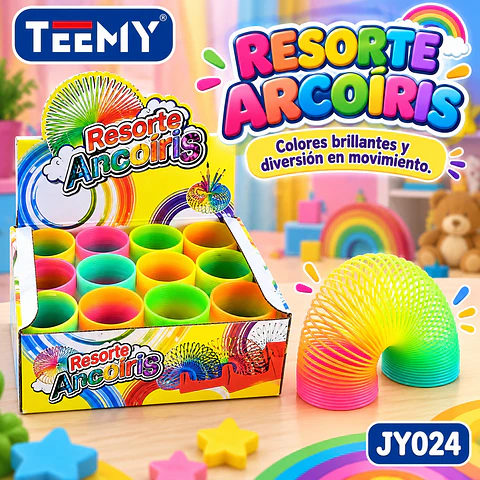 RESORTE ARCOIRIS 12 UNIDADES, 3 DEL MISMO POR MAYOR  (JY024)
