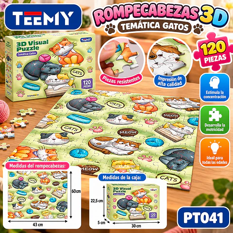 PUZZLE  INFANTIL 3D 120 PIEZAS, 3 DEL MISMO POR MAYOR  (PT041)