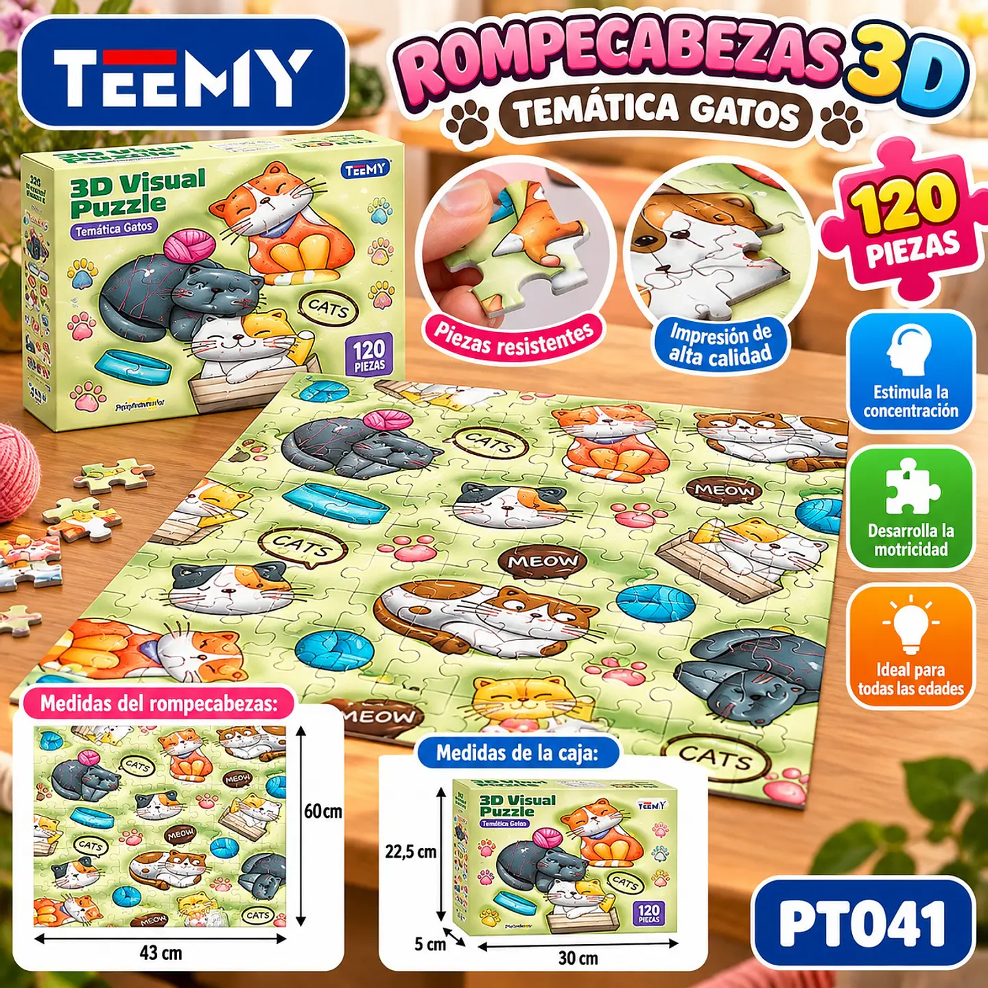 PUZZLE  INFANTIL 3D 120 PIEZAS, 3 DEL MISMO POR MAYOR  (PT041) 1