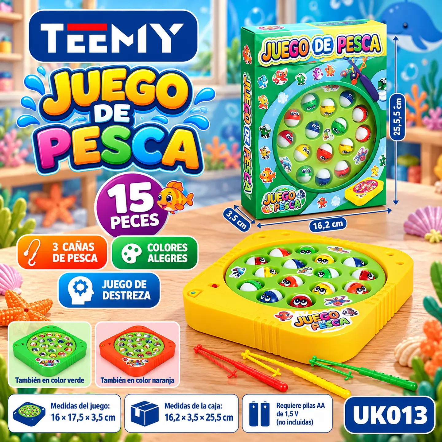JUGUETE DE PESCA , 3 DEL MISMO POR MAYOR  (UK013) 1