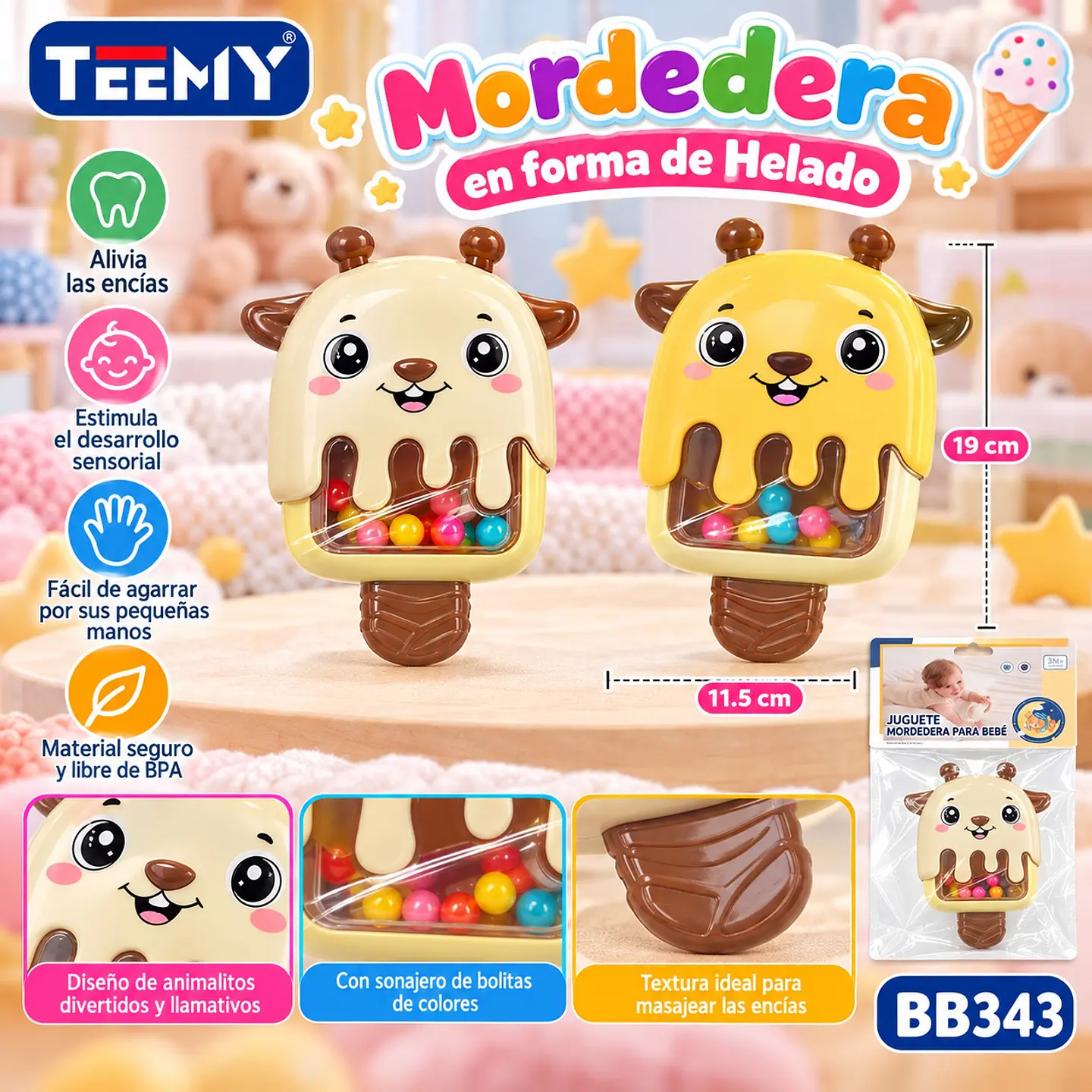 SONAJERO PARA NIÑOS , 3 DEL MISMO POR MAYOR  (BB343) 1