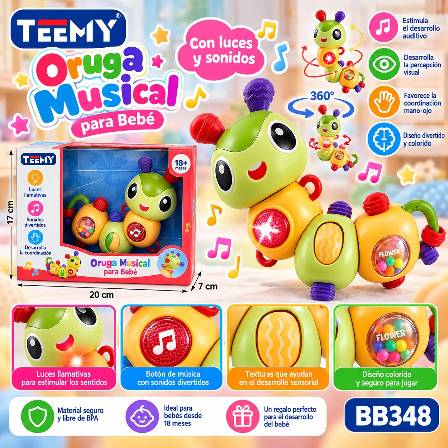 ORUGA MUSICAL, 3 DEL MISMO POR MAYOR (BB348) 1
