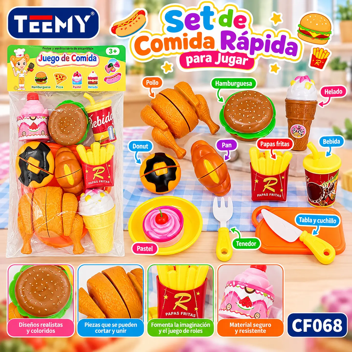 SET JUGUETE DE COMIDA, 3 DEL MISMO POR MAYOR (CF068) 1
