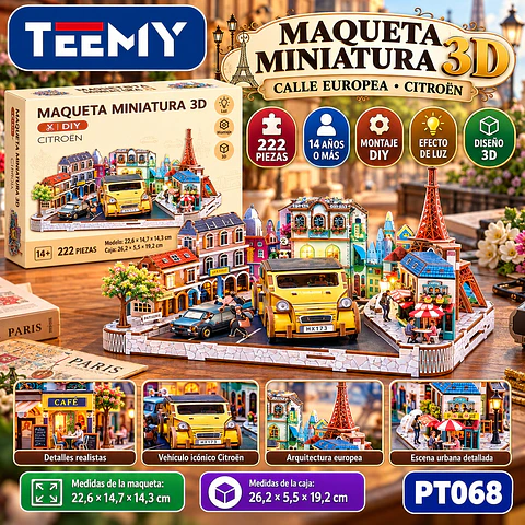 MAQUETA PUZZLE 3D CALLE EUROPA 222 PIEZAS, 3 DEL MISMO POR MAYOR (PT068)