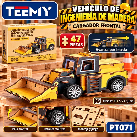 MAQUETA PUZZLE 3D CARRO CONSTRUCCION 47 PIEZAS, 3 DEL MISMO POR MAYOR (PT071)