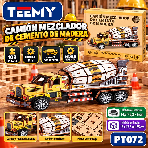 MAQUETA PUZZLE 3D CARRO CONSTRUCCION 109 PIEZAS, 3 DEL MISMO POR MAYOR (PT072)