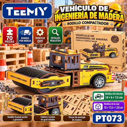 MAQUETA PUZZLE 3D CARRO CONSTRUCCION 70 PIEZAS, 3 DEL MISMO POR MAYOR (PT073)