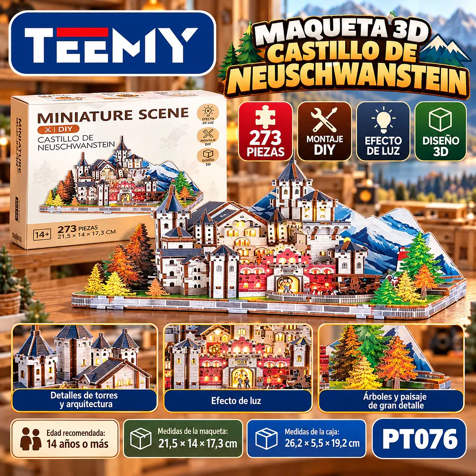 MAQUETA PUZZLE 3D CASTILLO 273 PIEZAS, 3 DEL MISMO POR MAYOR (PT076) 1