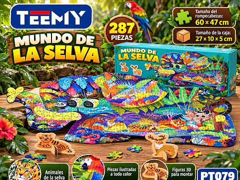 PUZZLE 287 PIEZAS MUNDO DE LA SELVA, 3 DEL MISMO POR MAYOR (PT079)