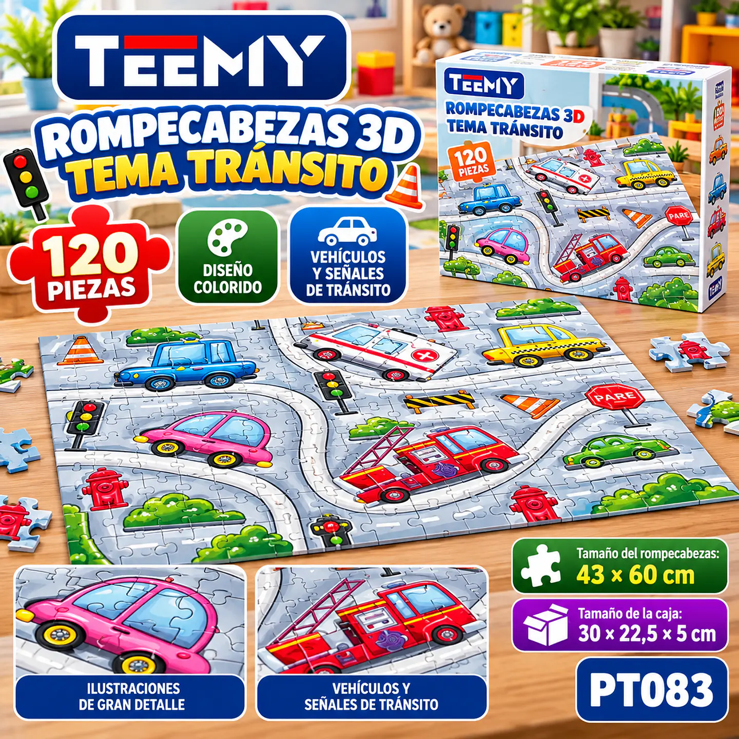PUZZLE 3D TEMA DE TRANSITO 120 PIEZAS, 3 DEL MISMO POR MAYOR (PT083) 1