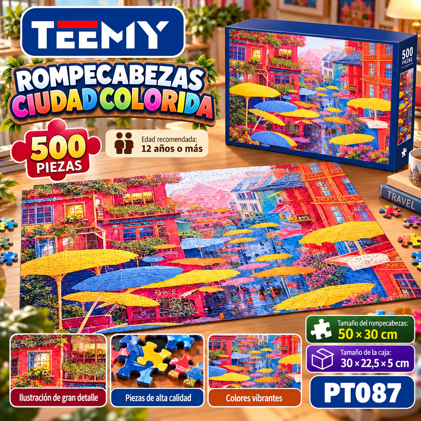 PUZZLE CIUDAD COLORIDA 500 PIEZAS, 3 DEL MISMO POR MAYOR (PT087) 1