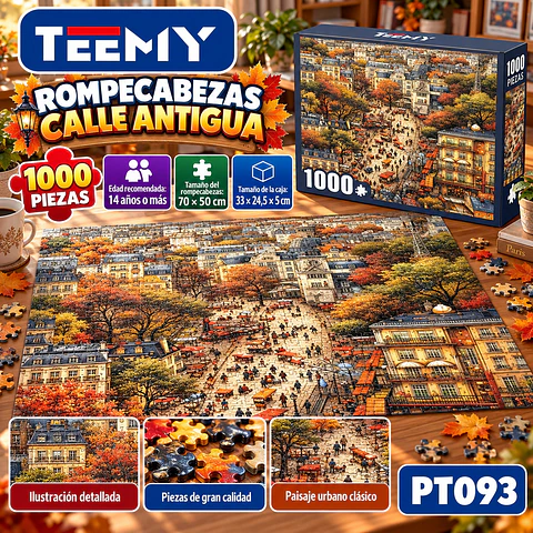 PUZZLE CIUDAD ANTIGUA 1000 PIEZAS, 3 DEL MISMO POR MAYOR (PT093)