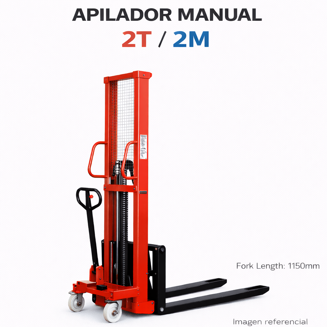 Apilador Manual 2T 2M Horquilla 1150mm (Precio + IVA) 1