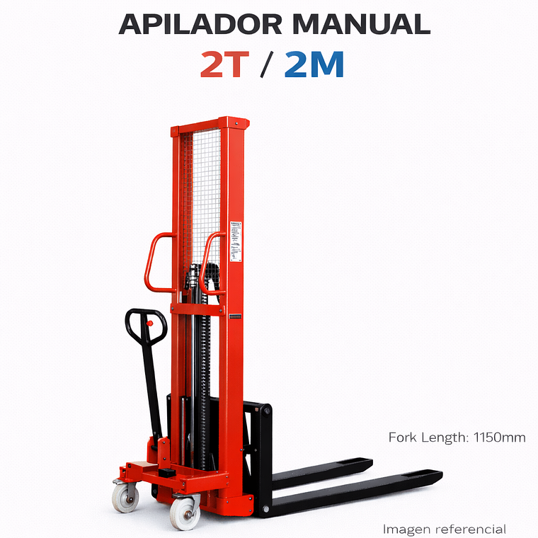 Apilador Manual 2T 2M Horquilla 1150mm (Precio + IVA) 1