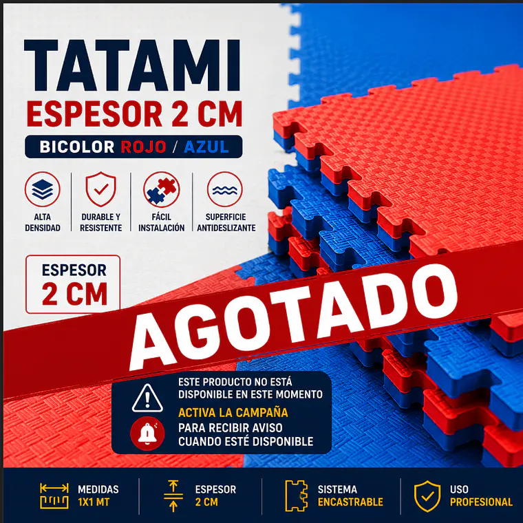 TATAMI 1X1X2CM  BICOLOR (ROJO/AZUL) (Precio + IVA) 1