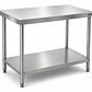 Mesa de Trabajo Doble Capa 1000x600x850mm – Acero Inox 201 | Cód. MT-2C-1000 (Precio + IVA) - Miniatura 1