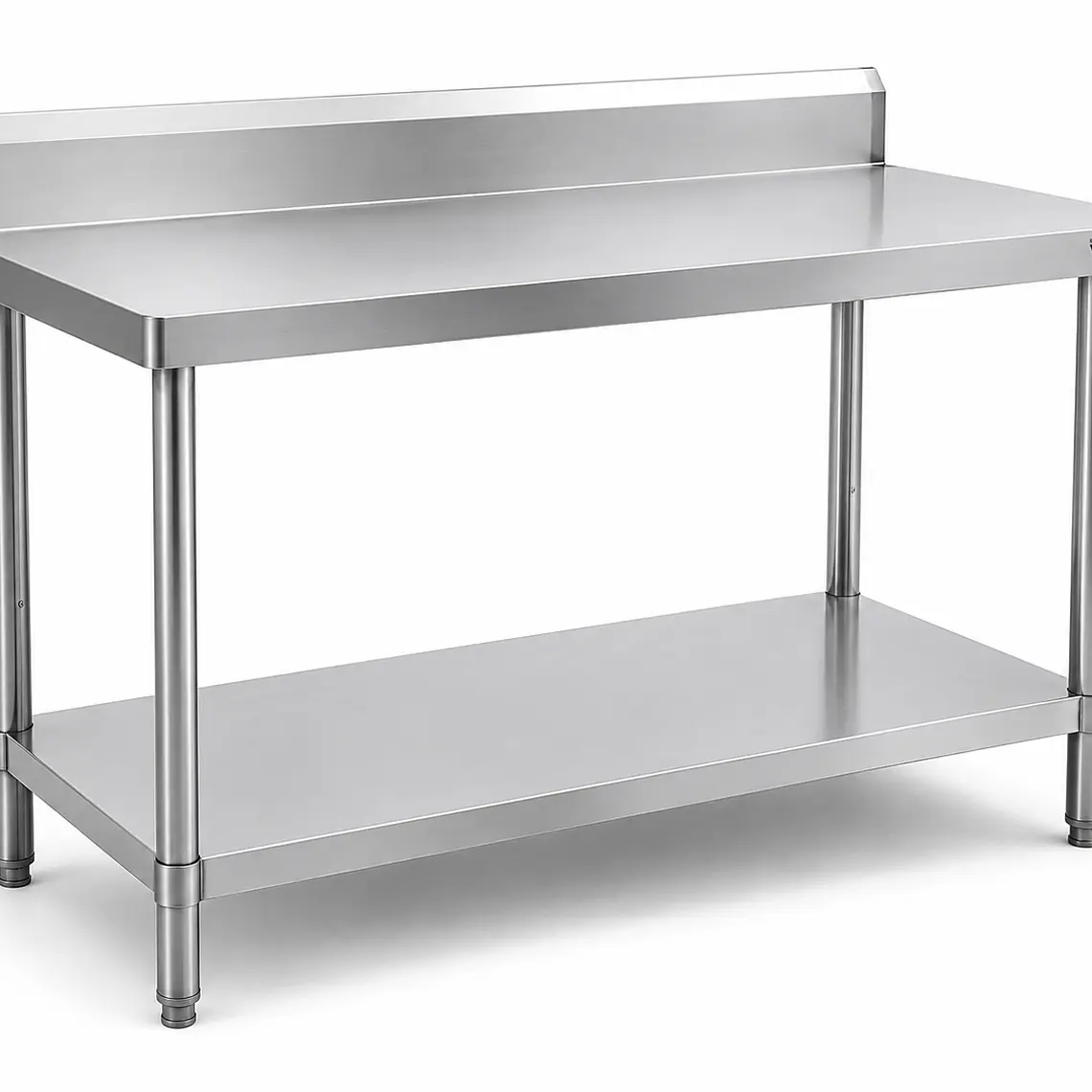 Mesa Doble Capa con Antisalpicadura 1200x600x850mm – Acero Inox 201 | Cód. MT-2C-1200 (Precio + IVA) 1
