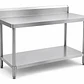 Mesa con Muro Antisalpicadura y Repisa Inferior 120x60x85cm – Acero Inoxidable 201 | Cód. MT-2C-1200 (Precio + IVA) - Miniatura 1