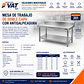 Mesa Doble Capa con Antisalpicadura 1800x600x850mm – Acero Inox 201 | Cód. MT-2C-1800 (Precio + IVA) - Miniatura 2