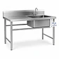 Mesa con Fregadero Lavafondo 28cm 1200x600x850mm – Acero Inox 201 | Cód. MF-1C-28-1200 (Precio + IVA) - Miniatura 1